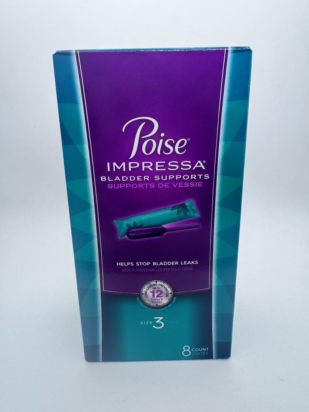 Poise Impressa 8 Count Bladder Supports For Women Size 3 Expiration 2029